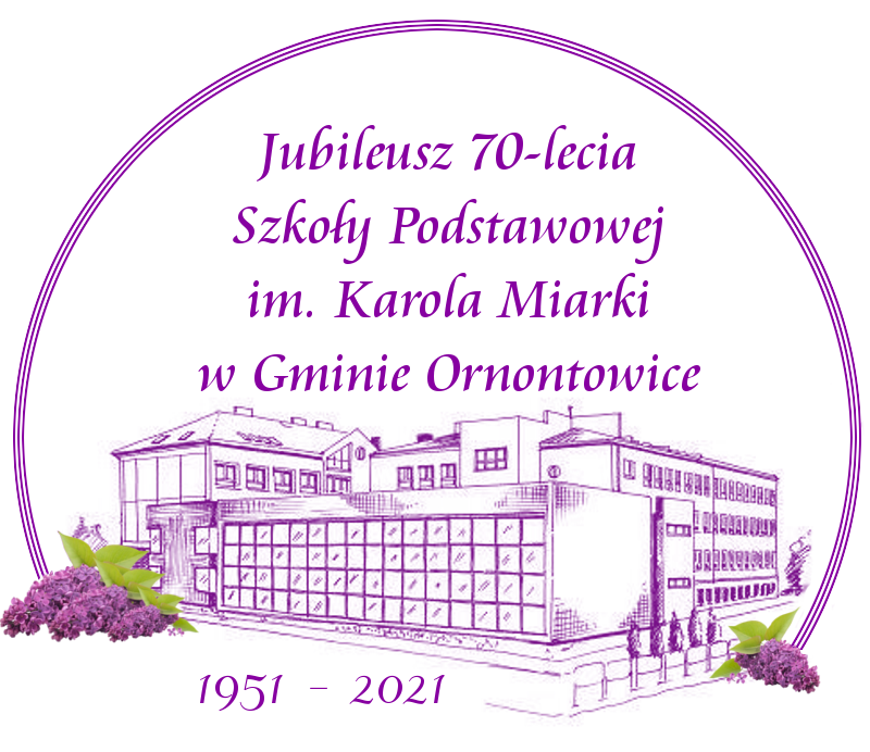 Logotyp z okazji 70-lecia Szkoły Podstawowej im. Karola Miarki w Gminie ornontowice